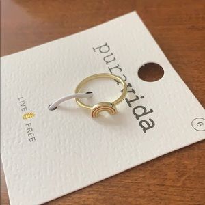 Pura Vida Rainbow Ring Gold NWT 🌈